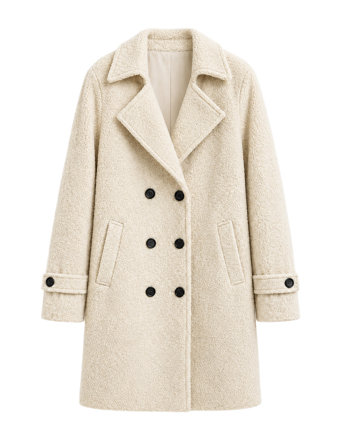 Fabienne | Double-Breasted Textured Coat