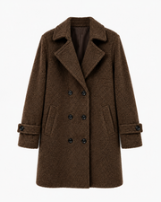 Fabienne double-breasted coat in brown