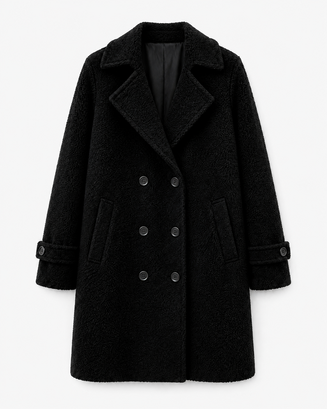 Fabienne double-breasted coat in black