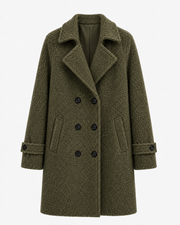 Fabienne double-breasted coat in army green