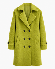 Fabienne double-breasted coat in pistachio