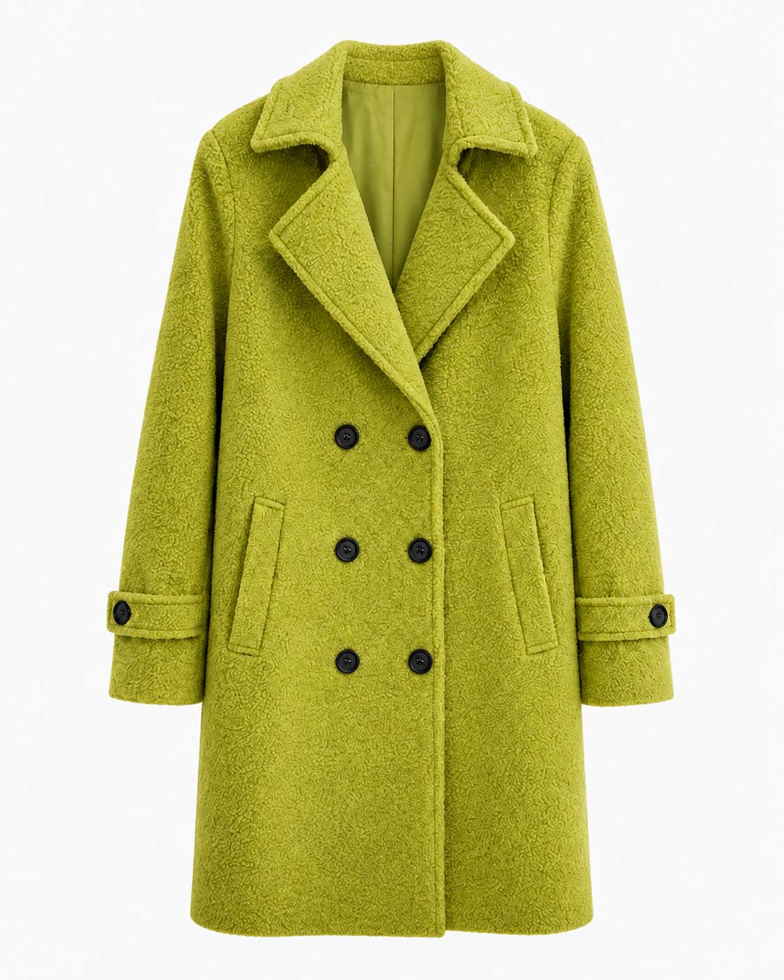 Fabienne double-breasted coat in pistachio