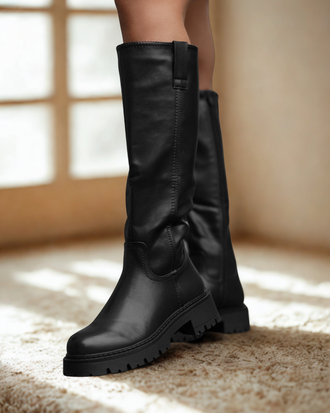 Lucrezia high chunky-sole boots in black