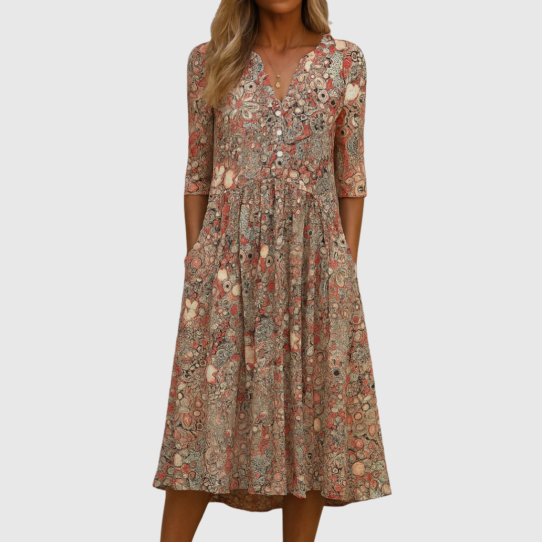 HARLOW | V-NECK FLOWING DRESS