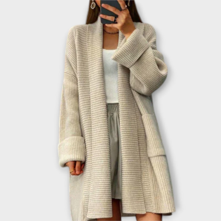 Danica | Long Beige Cardigan