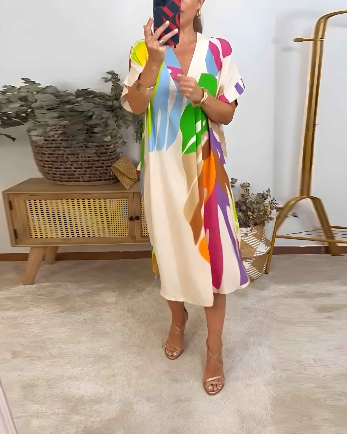 Rianna | Dress With Abstract Print