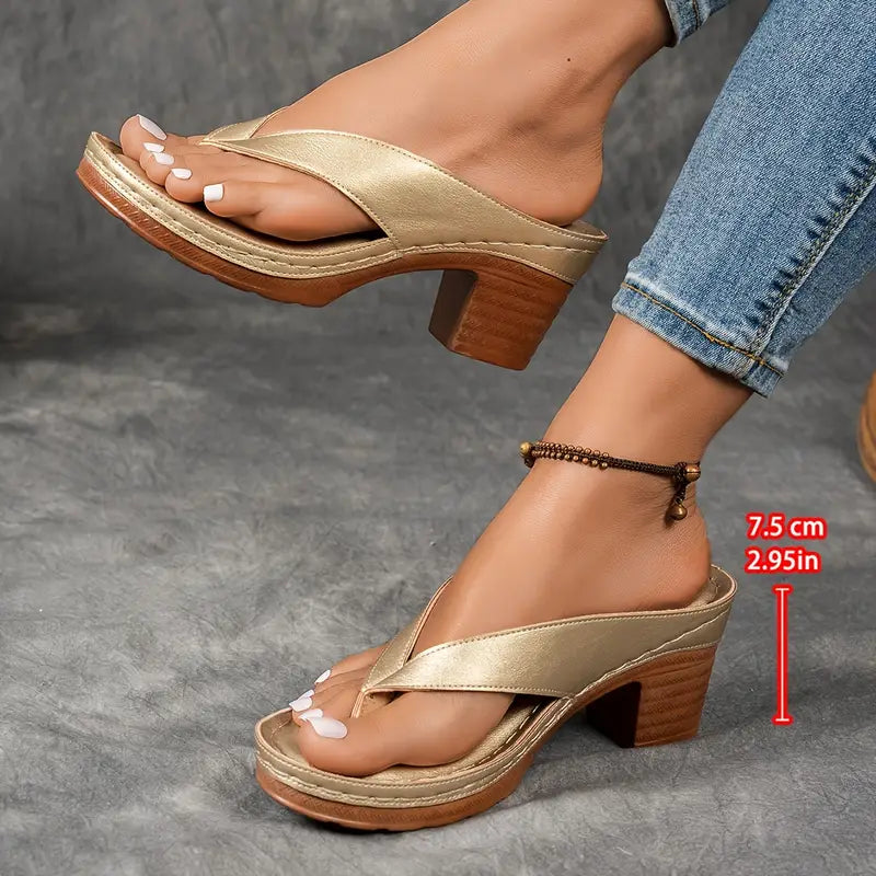 LEONA | BLOCK-HEEL SLIP-ON SANDALS