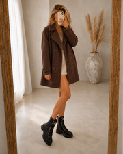 Fabienne double-breasted textured coat