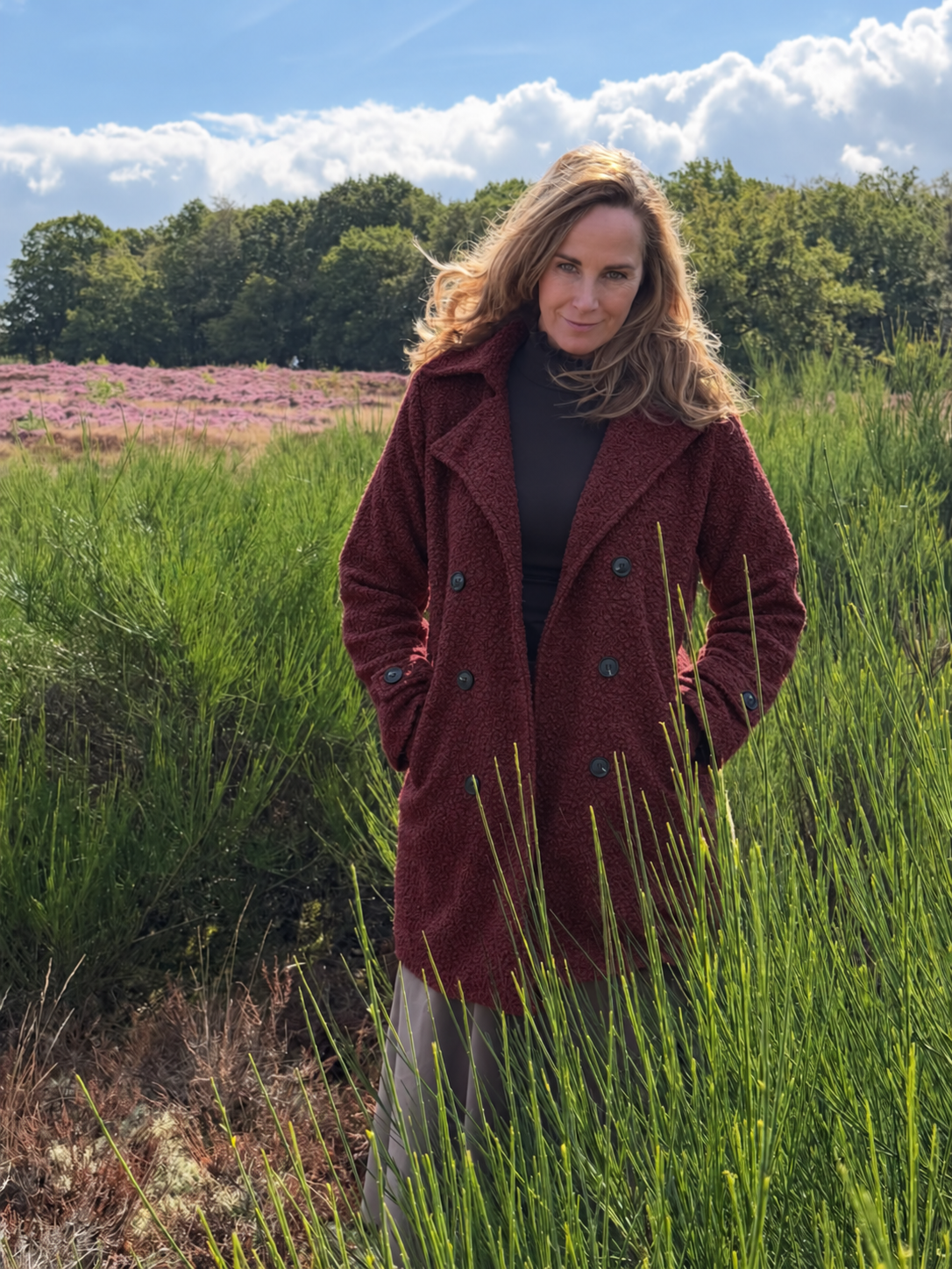 Fabienne double-breasted textured coat