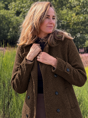 Fabienne double-breasted textured coat