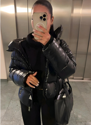 Blodwen | Lightweight Quilted Slim-Fit Jacket in Black