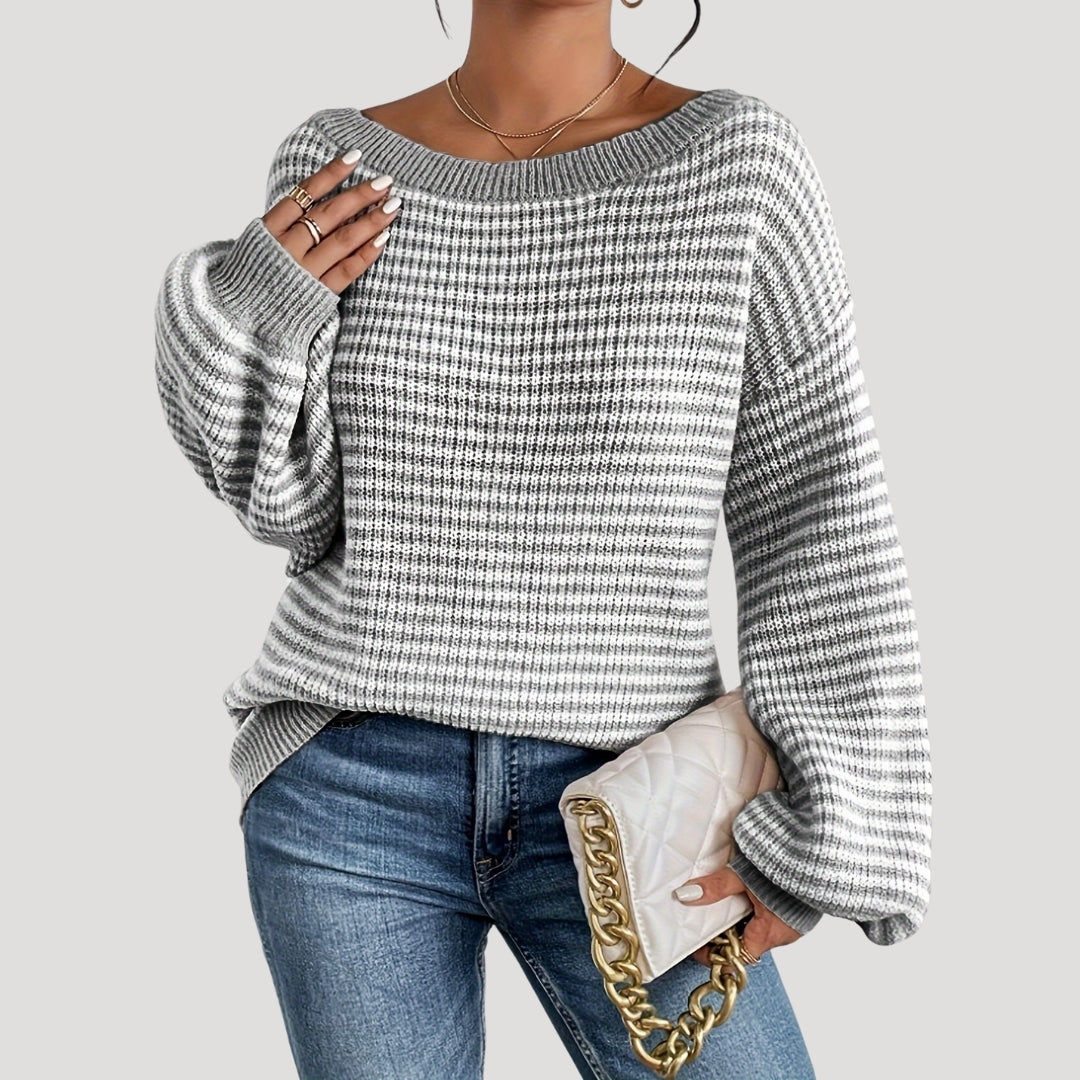 Tambra | Striped Wide-Neck Jumper