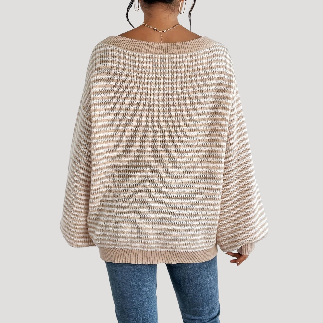 Tambra | Striped Wide-Neck Jumper