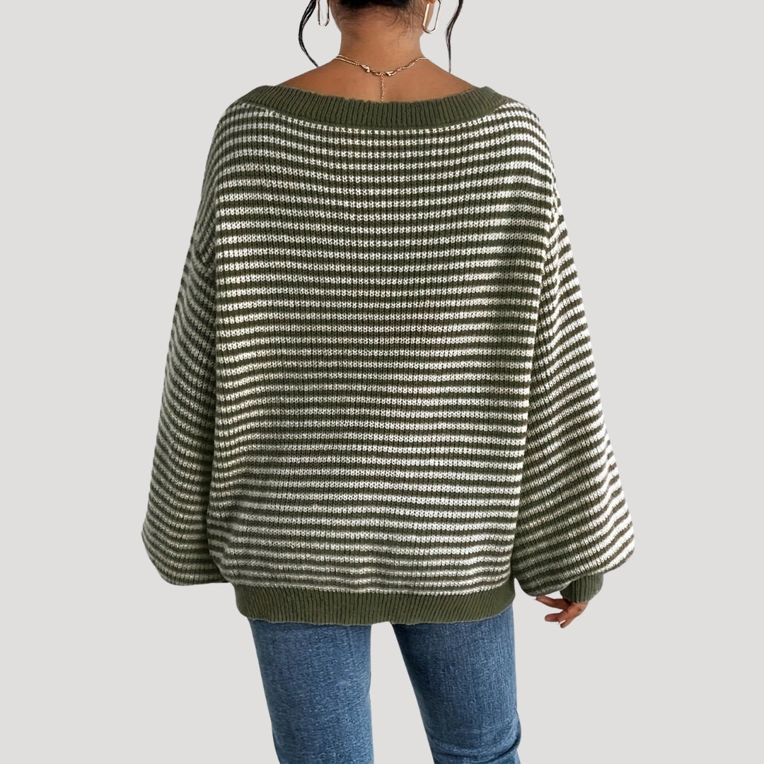 Tambra | Striped Wide-Neck Jumper