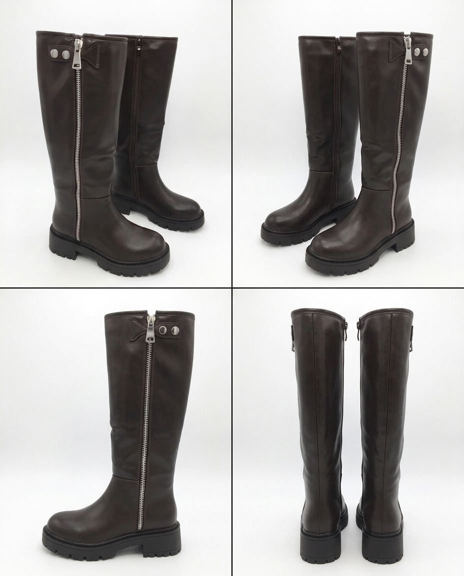 Godelieve adjustable zip boots in brown