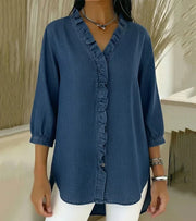Susy | Ruffle-Placket Shirt