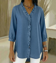 Susy | Ruffle-Placket Shirt