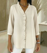 Susy | Ruffle-Placket Shirt