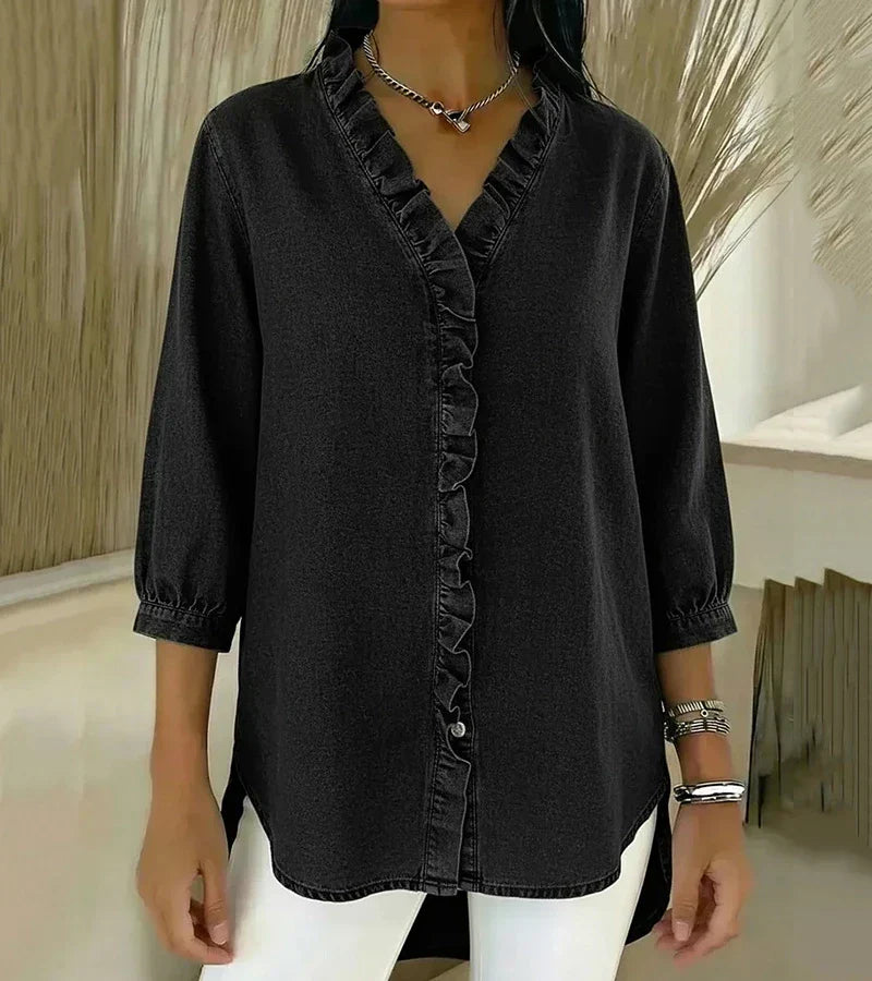 Susy | Ruffle-Placket Shirt