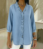 Susy | Ruffle-Placket Shirt