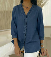 Susy | Ruffle-Placket Shirt
