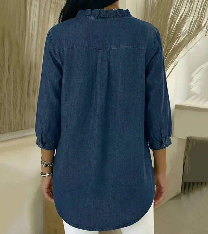 Susy | Ruffle-Placket Shirt
