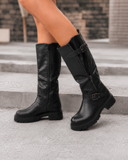 Angharad adjustable-shaft boots in black