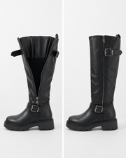 Angharad adjustable-shaft boots in black