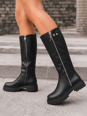 Godelieve adjustable zip boots in black