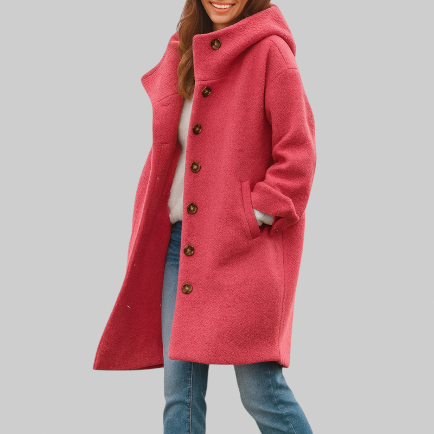 FREJA | HOODED BUTTON-FRONT JACKET