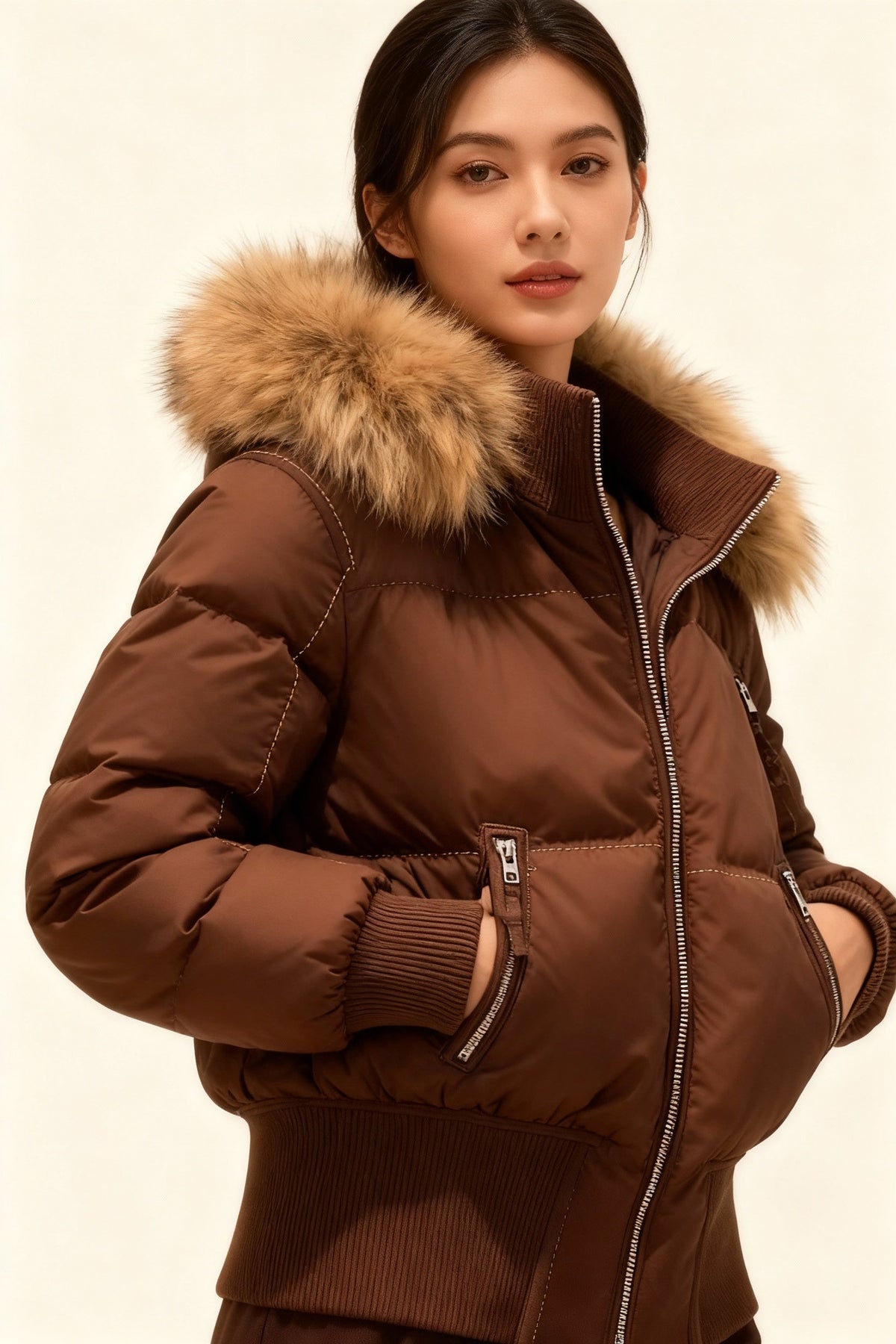Suellen | Trimmed-Hood Puffer Jacket
