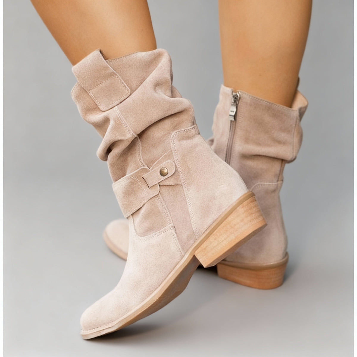 Women's boots in Suede Beige