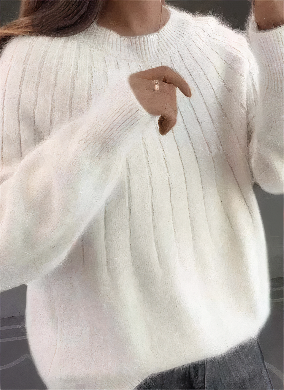 Keonna | Textured Crew-Neck Jumper