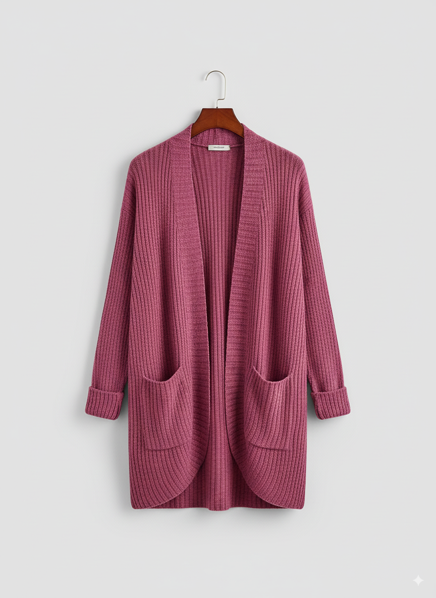 Delpha | Open-Front Long Cardigan