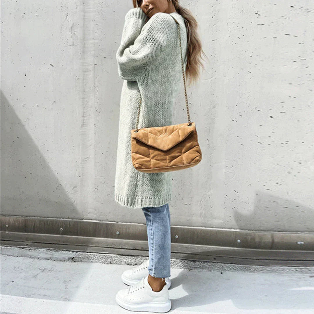 Nicolina | Open-Front Long Cardigan