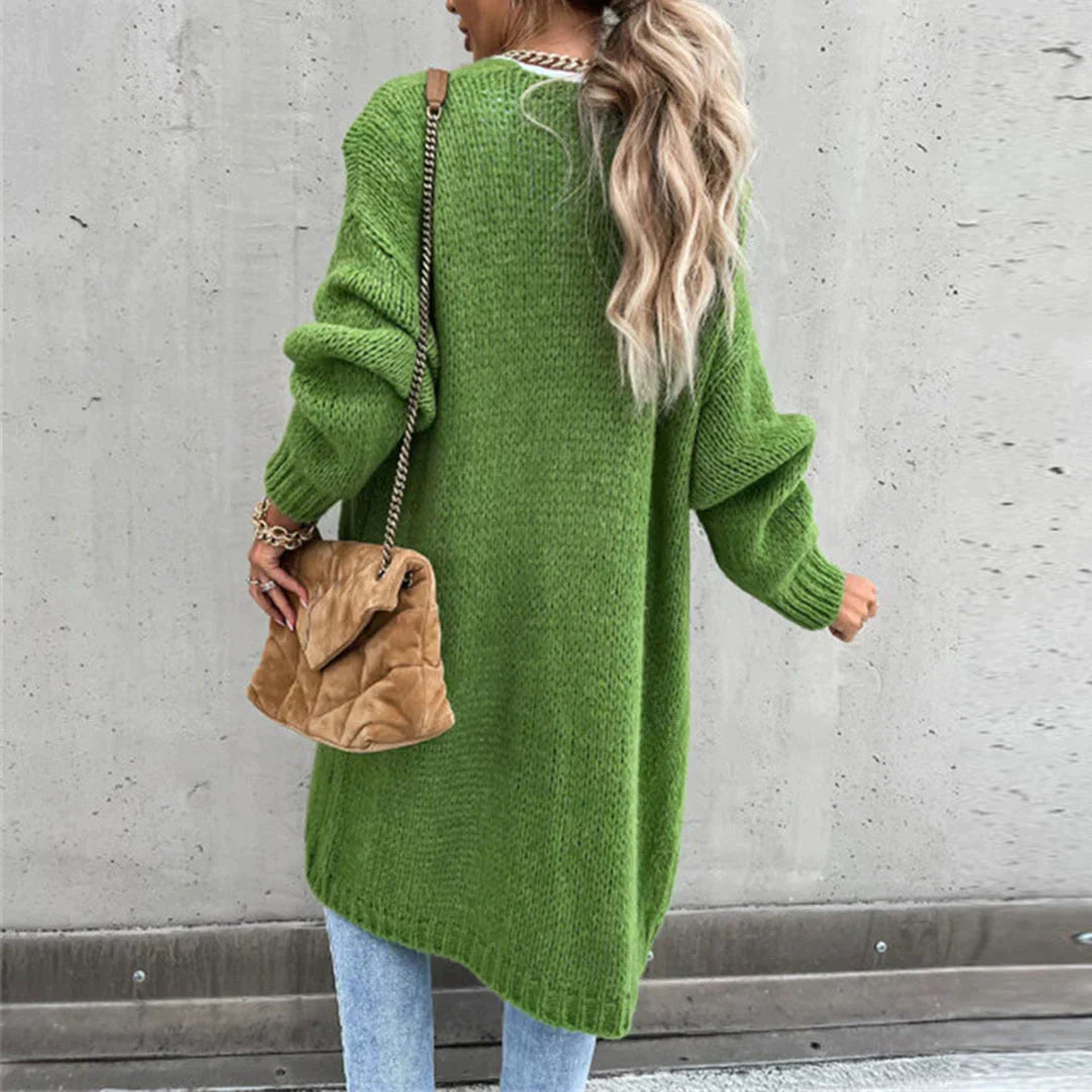 Nicolina | Open-Front Long Cardigan
