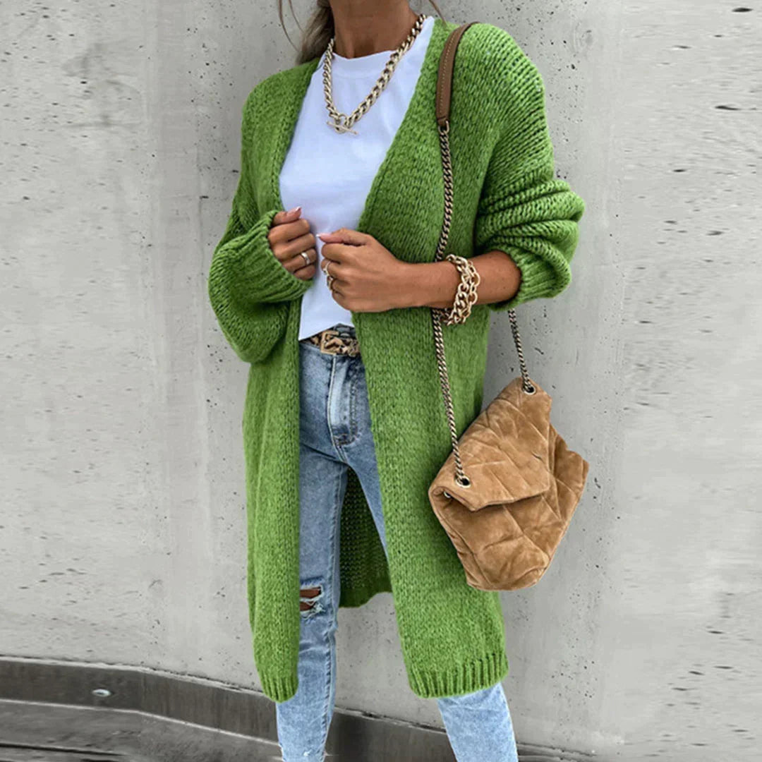 Nicolina | Open-Front Long Cardigan