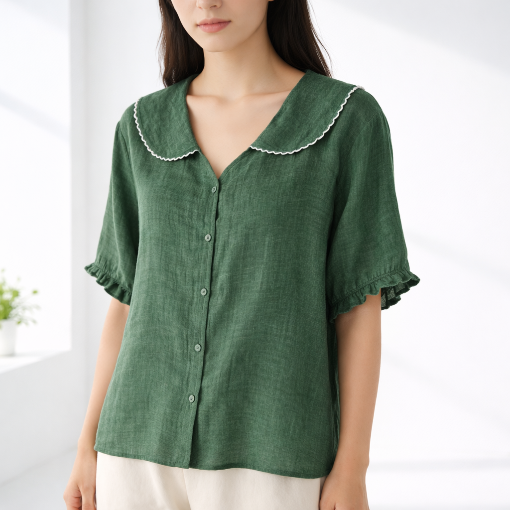Neysa | Ruffle-Sleeve Button Shirt