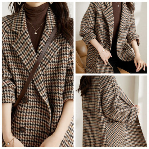 Sanjuanita | Checked Double-Breasted Blazer