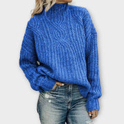 Harper | Black Comfortable Jumper With Cable Pattern