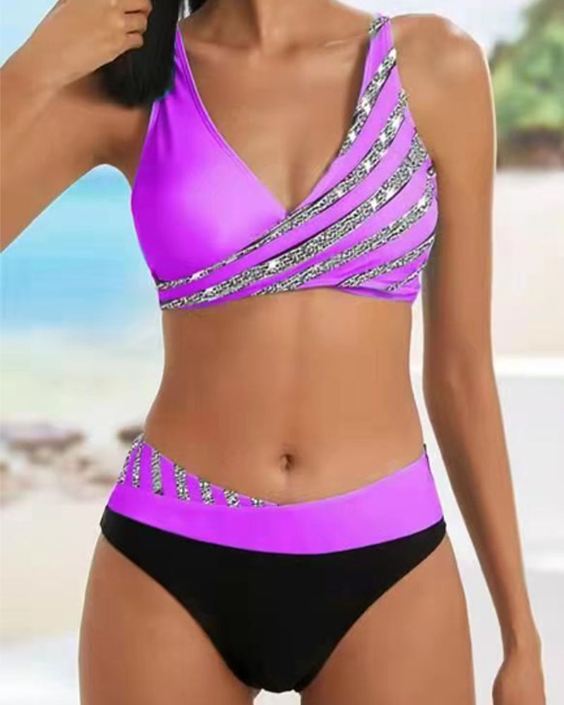 Mona | Bikini With A Print In Warm Tints