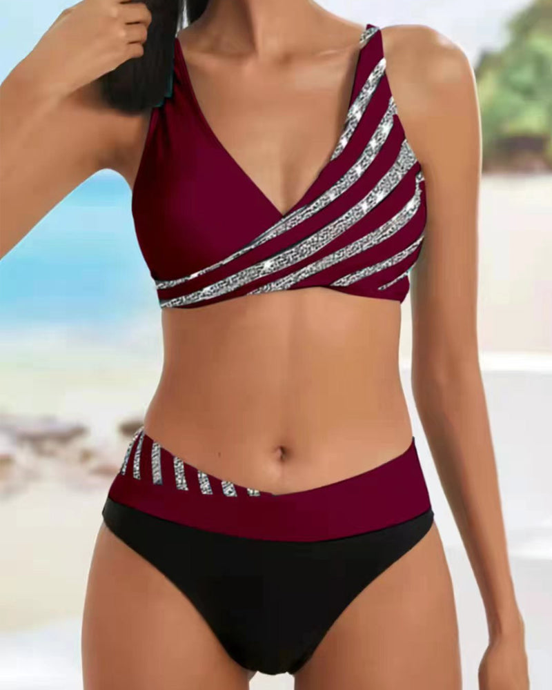 Mona | Bikini With A Print In Warm Tints