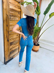 Emy | Collared Denim Jumpsuit