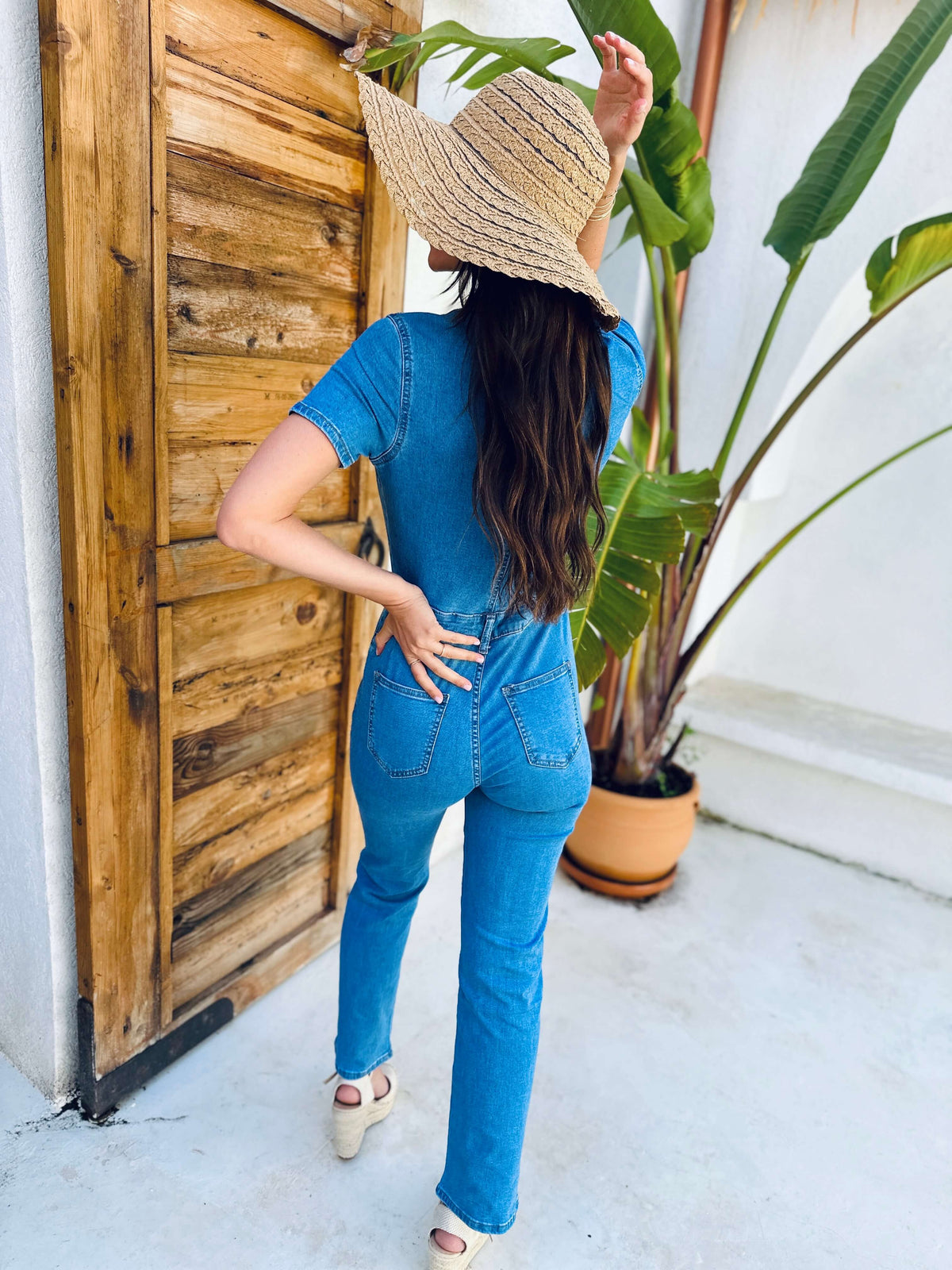 Emy | Collared Denim Jumpsuit
