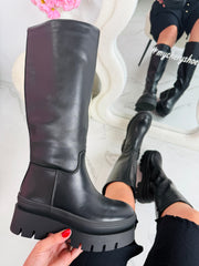 Cunegunda high chunky-sole boots in black