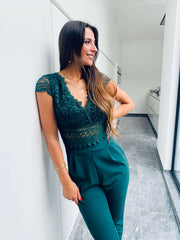 Stevi | Lace V-Neck Jumpsuit
