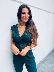 Stevi | Lace V-Neck Jumpsuit