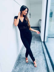 Stevi | Lace V-Neck Jumpsuit