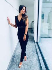 Stevi | Lace V-Neck Jumpsuit
