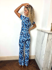Isaura | Leaf-Print Wrap Jumpsuit